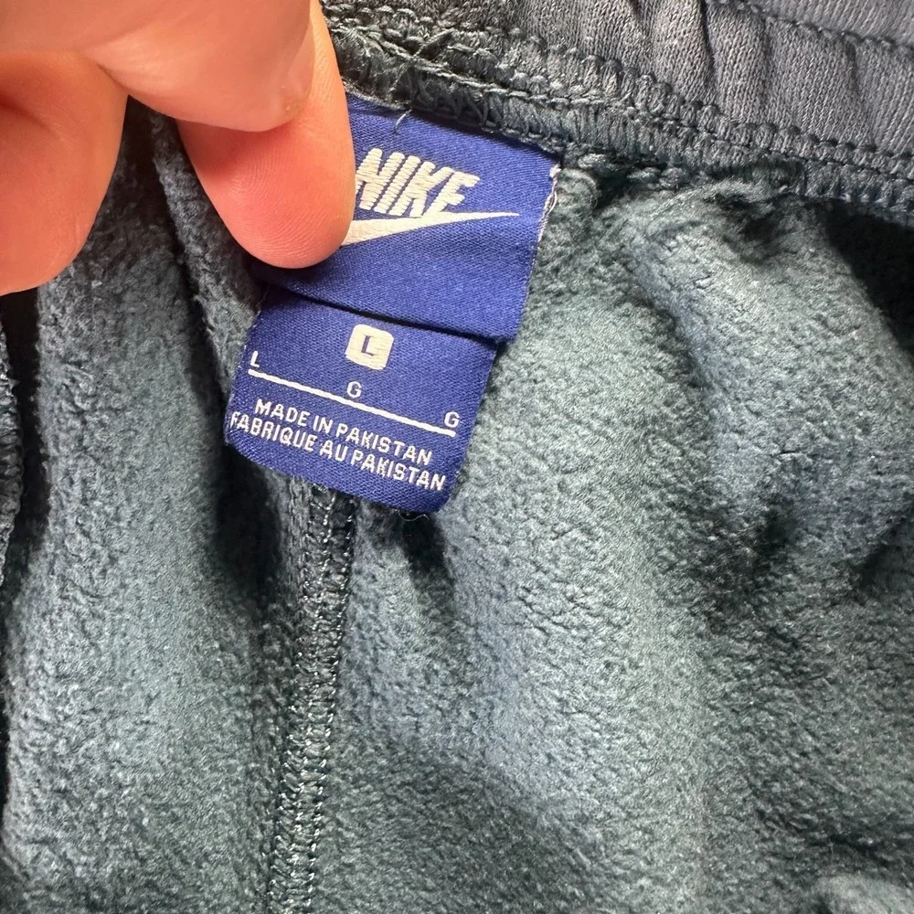 Vintage Nike Sweatpant Mens L Green Jogger Tapered Fleece-Lined Activewear Gym